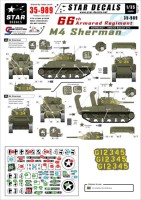 Star Decals STAR35989 U.S. 66th Armored Regiment in Normandy. M4 Sherman 1/35