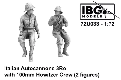 IBG Models U7233 Italian Autocann. 3Ro w/ 100mm Howitzer Crew 1/72