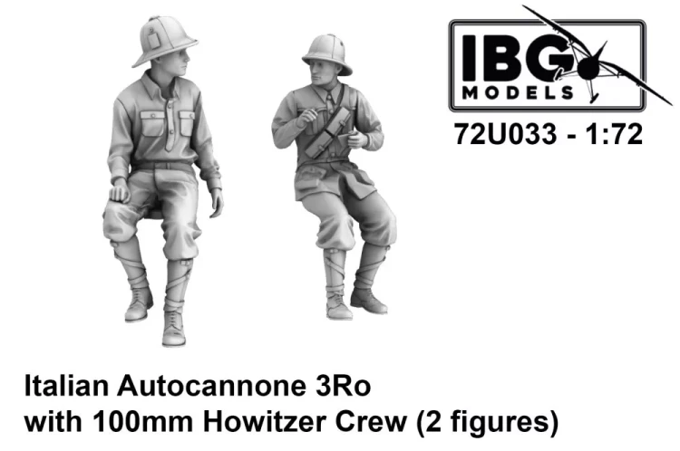 IBG Models U7233 Italian Autocann. 3Ro w/ 100mm Howitzer Crew 1/72