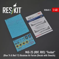 Reskit B48002 MiG-25 RBF/RBS (Blue 74&Red 17) Ukrainian AF 1/48
