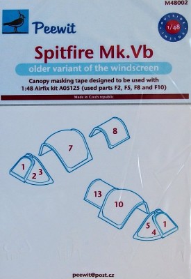 Peewit PW-M48002 1/48 Canopy mask Spitfire Mk.Vb - early (AIRFIX)