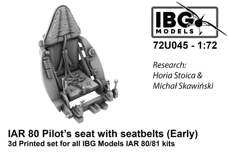 IBG Models U7245 Pilot's Seat w/ Seatbelts for IAR 80/81 early 1/72