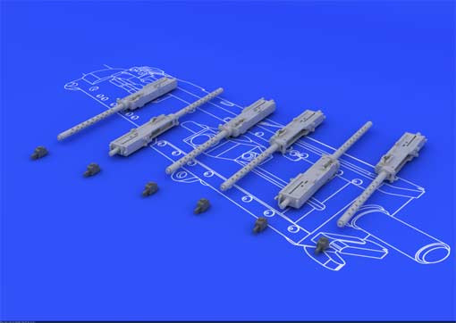 Eduard 648075 1/48 Набор дополнений Browning M-2 guns (6pcs)