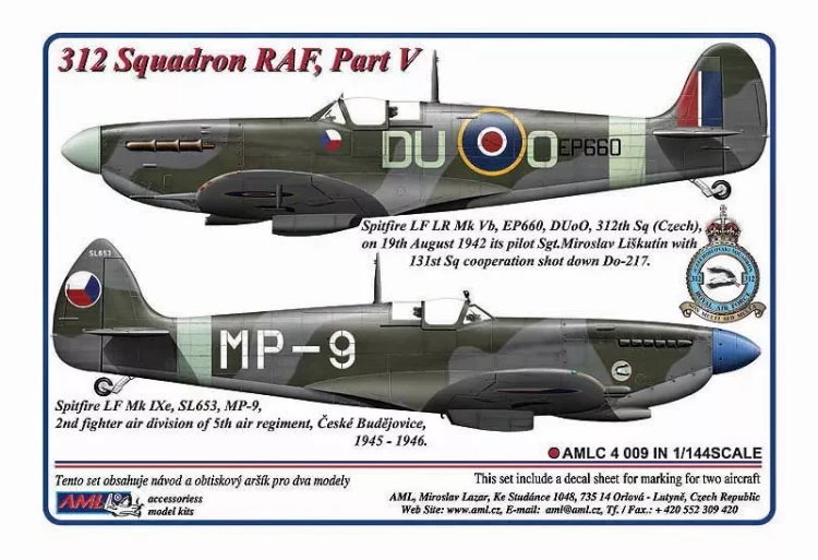 AML AMLC144009 Decals 312 th Squadron RAF, Part V 1/144