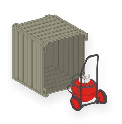 Planet Models MV72111 Wheeled fire exting. PG50 w/ transp.container 1/72