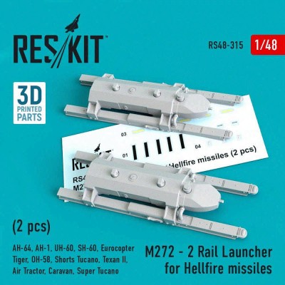Reskit RS48-0315 M272 - 2 Rail Launcher for Hellfire missiles 1/48