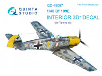 Quinta studio QD48097 Bf 109E (для модели Tamiya) 3D Декаль интерьера кабины 1/48