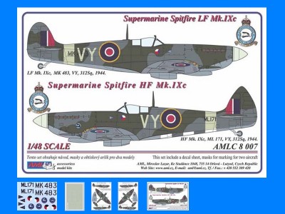 AML AMLC48007 Маски S.Spitfire Mk.IXC (VY) 1/48