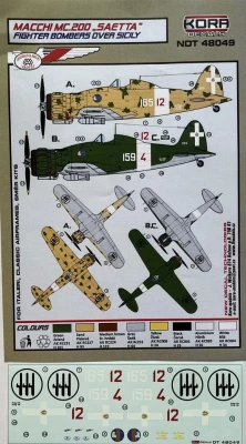 Kora Model NDT48049 Decals MC.200 Fighter Bombers over Sicily 1/48