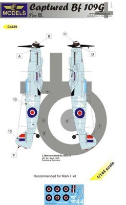 Lf Model C4429 Decals Captured Bf 109G part 3 1/144