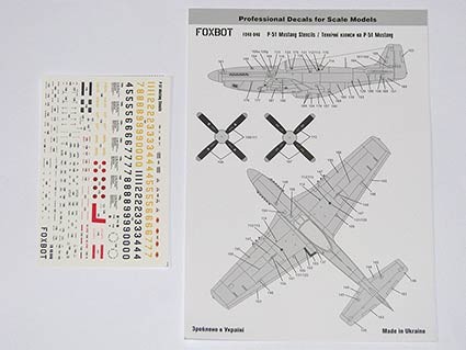 Foxbot Decals FBOT48046 Stencils for North-American P-51D Mustang 1/48