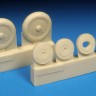 Barracuda Studios BCR48388 Messerschmitt Bf-109G-5 the to Bf-109G-14 smooth main tyres and separate ribbed hubs 1/48