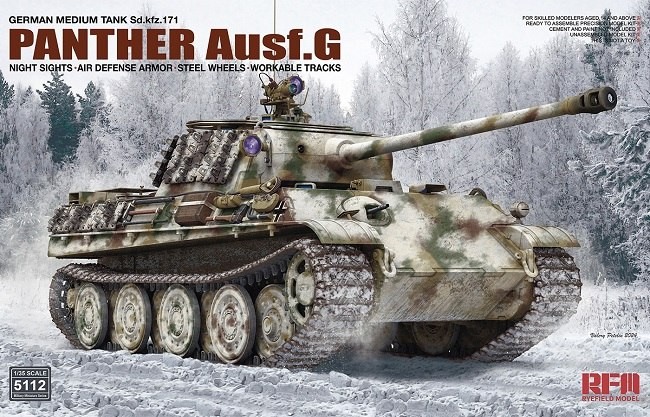 RFM 5112 PANTHER AUSF.G с прибором ночного видения, дополнительной зенитной броней и стальными катками 1/35