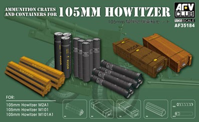 AFV Club AF35184 105mm HOWITZER AMMO. &amp; ACCESSORIES 1/35