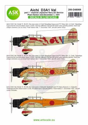 Art Scale 200-D48069 Aichi D3A1 Val part 1 Pearl Harbor raid, 7. December 1941 1/48