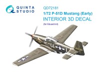 Quinta studio QD72181 P-51D Mustang Early (Eduard) 3D Декаль интерьера кабины 1/72