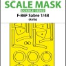 Art Scale 200-M48291 North-American F-86F Sabre wheels and canopy frame paint mask (inside and outside) 1/48
