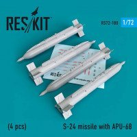 Reskit RS72-0180 S-24 missile w/ APU-68 (4 pcs.) 1/72