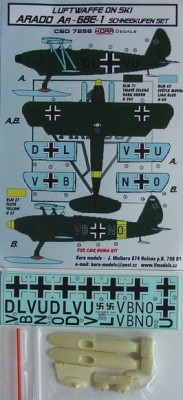 Kora Model CSD7256 Arado Ar-68E-1 Ski - Conversion set &amp; decal 1/72