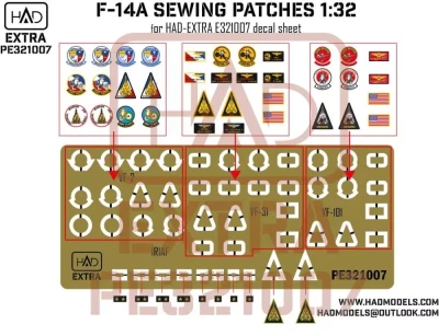 HAD PE321007 F-14A Sewing Patches (PE set) Vol.2 1/32