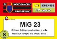 Kovozavody Prostejov EX055 Canopy & wheel mask MiG-23 1/72