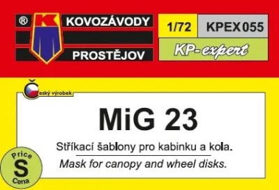 Kovozavody Prostejov EX055 Canopy &amp; wheel mask MiG-23 1/72