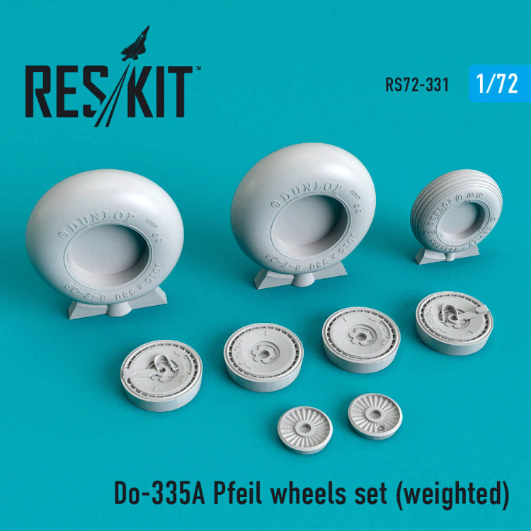 Reskit RS72-0331 Do-335 А Pfeil wheels set (weighted) Dragon, Revell, Hobby Boss 1/72