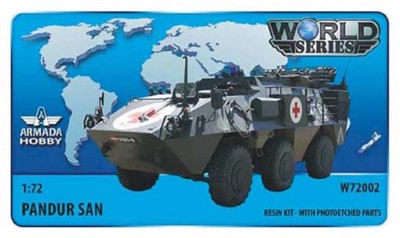 Armada Hobby W72002 Austrian 6x6 APC Pandur SAN (Ambulance Version) Resin kit w. PE set 1/72