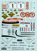REJI MODEL DECR43045 1/43 Impreza WRC 01 'TNT' 2003 (Rajd Warszawski)