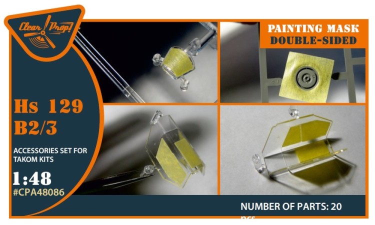 Clear Prop CPA48086 Hs 129B2/3 double-sided painting mask (TAKOM) 1/48