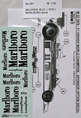 Reji Model 061 McLAREN M23 1976 Marlboro logos (re-edition)