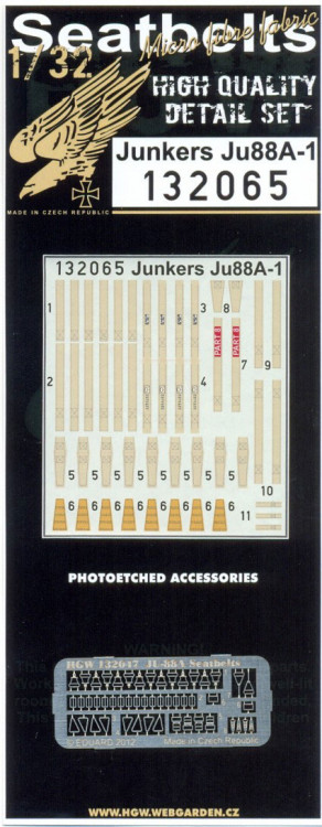 HGW 132065 Junkers Ju88A-1 (Seatbelts) 1/32