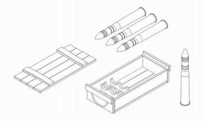 CMK 3041 Ammunition with box part II 75 mm KwK 40L48 for Stug III G 1/35