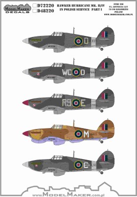 Model Maker Decals D48220 Hawker Hurricane Mk.II/Mk.IV in Polish service 1/48