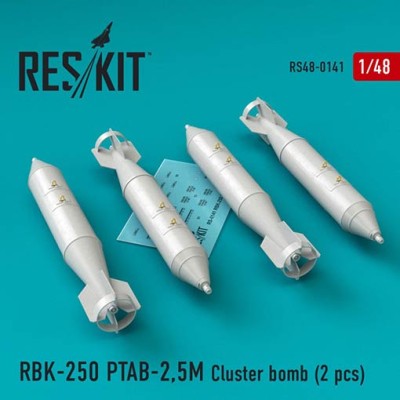 Reskit RS48-0141 RBK-250 PTAB-2,5M Cluster bomb (4 pcs.) 1/48
