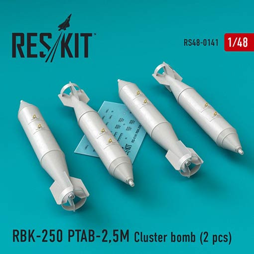 Reskit RS48-0141 RBK-250 PTAB-2,5M Cluster bomb (4 pcs.) 1/48