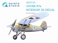 Quinta studio QD72132 PZL P.7a (Arma Hobby) 3D Декаль интерьера кабины 1/72