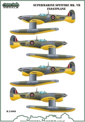 Model Maker Decals MD24068 Supermarine Spitfire Mk.Vb floatplane makes for the national insignia etc 1/24