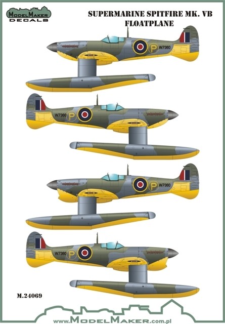 Model Maker Decals MD24068 Supermarine Spitfire Mk.Vb floatplane makes for the national insignia etc 1/24
