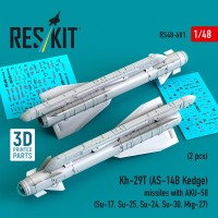 Reskit 48601 Kh-29T (AS-14B Kedge) missiles w/ AKU-58 (2x) 1/48
