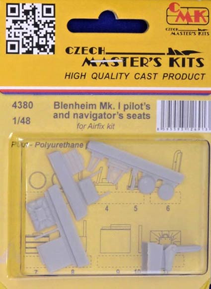 CMK 4380 Blenheim Mk.I pilot's&navigator's seats (AIR) 1/48