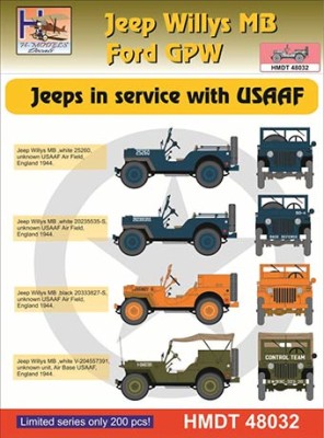 Hm Decals HMDT48032 1/48 Decals J.Willys MB/Ford GPW in USAAF service