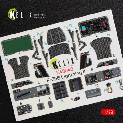 Reskit K48048 F-35B 'Lightning II' interior 3D (KITTYH) 1/48