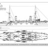 Combrig 70053FH Italian Carlo Alberto Armored Cruiser, 1898 1/700