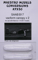 Maestro Models MMCK-7230 1/72 SAAB B17 - Vacu canopy (2 pcs.)