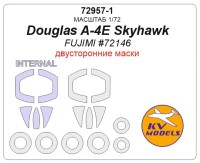 KV Models 72957-1 Douglas A-4E Skyhawk (Fujimi #72146) - двусторонние маски + маски на диски и колеса FUJIMI US 1/72