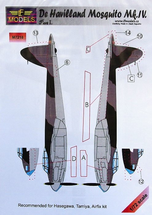 LF Model M7218 Mask D.H. Mosquito Mk.IV (HAS/TAM) Part I. 1/72