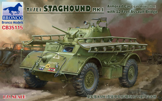 Bronco CB35115 STAGHOUND MK.I Late with 12 Feet Assault Bridge 1/35