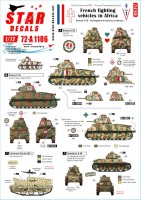 Star Decals 72-A1106 French Fighting Vehicles in Africa # 1.Vichy France and the FFL - Forces Francaises Libres.Somua S 35, Hotchkiss H 39, Renault FT-17, Universal Carrier Mk.I 1/72