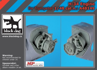 Black Dog A48149 H-34 engine (TRUMP) 1/48